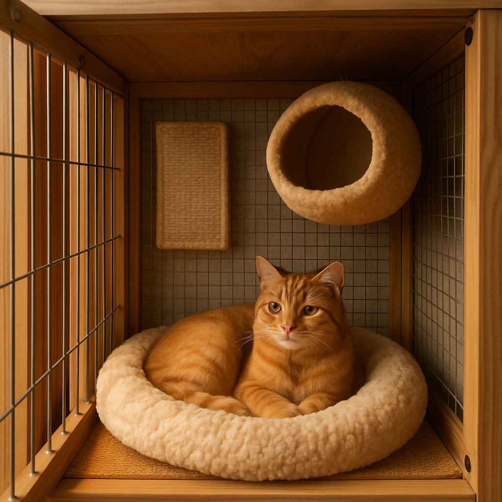 A cozy cat cage